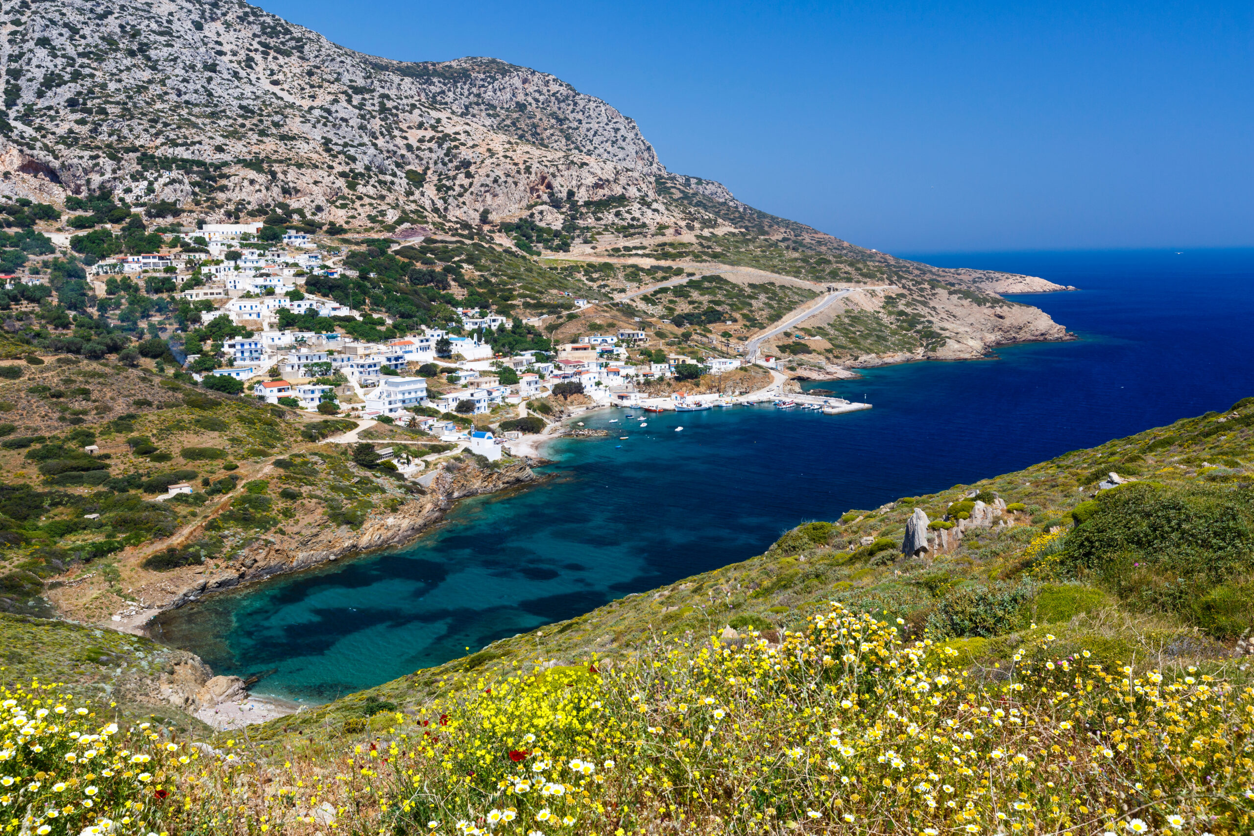 View,Of,Thymaina,Village,In,Fourni,Korseon,,Greece.
